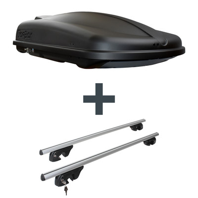 Dachbox Topbox TopBox 420 + Dachträger Menabo für Ford Tourneo Courier V769 Top