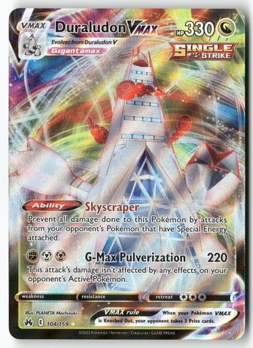 Duraludon VMAX 104/159 Holo VMAX Rare Crown Zenith Pokemon NM