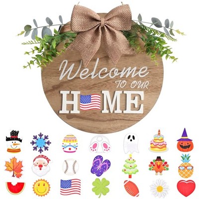 Welcome Sign for All Seasons - Interchangeable Icons
