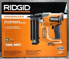 RIDGID 18V 18 Gauge 4Ah Brushless Brad Nailer - Orange (R09891) NEW SEALED