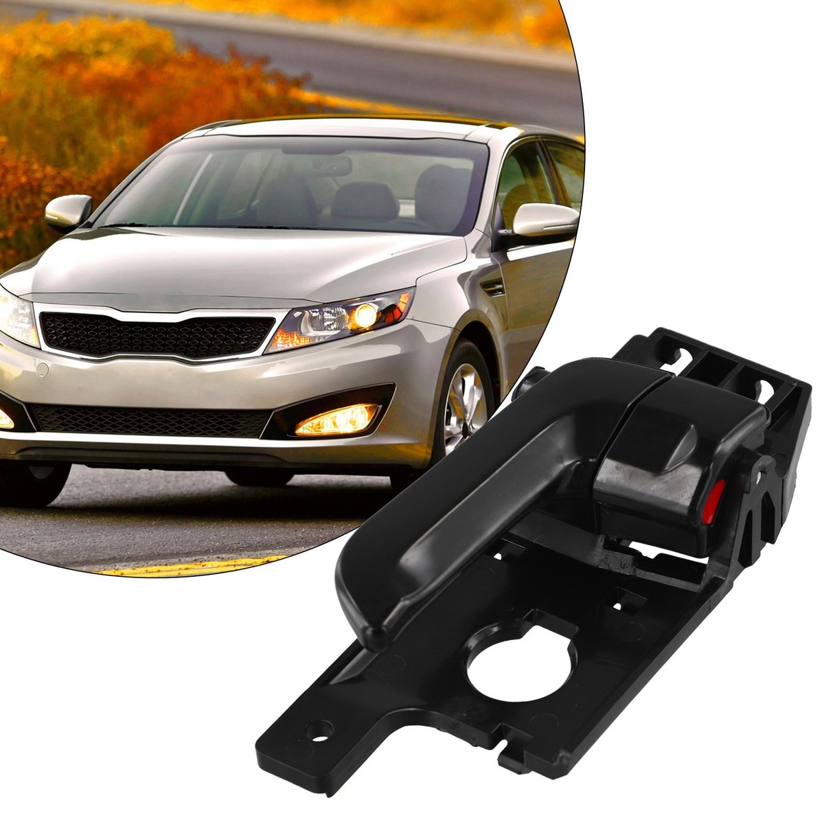 Front Left Driver Side Door Handle For 2005-2010 Kia Sportage, Black CCIYU Direct Replacement