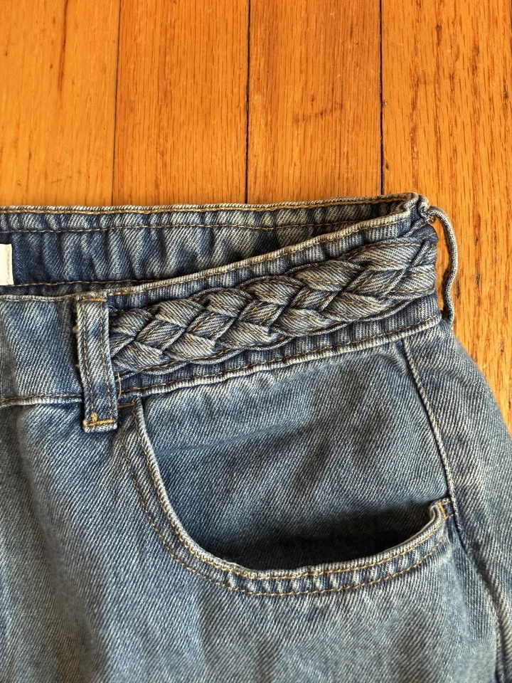 H&M Jeans Womens 14 Wide High Waist Wide Leg Braided Waist 20% Recycled 1266758 - Image 4 of 4