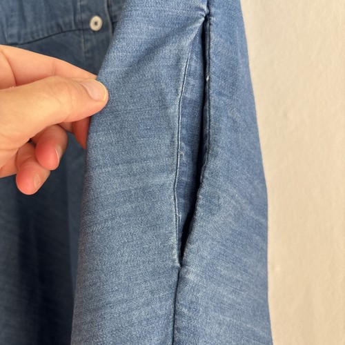 Boden Chambray Denim shirt dress 14 Button Pockets Blue - Picture 5 of 7