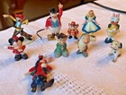 Vintage 1960s DISNEY MARX Miniatures 10 DISNEYKINS Handpainted FIGURES
