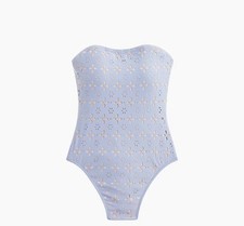 NWT J. Crew High-Leg Bandeau One-Piece - Periwinkle - Size 0