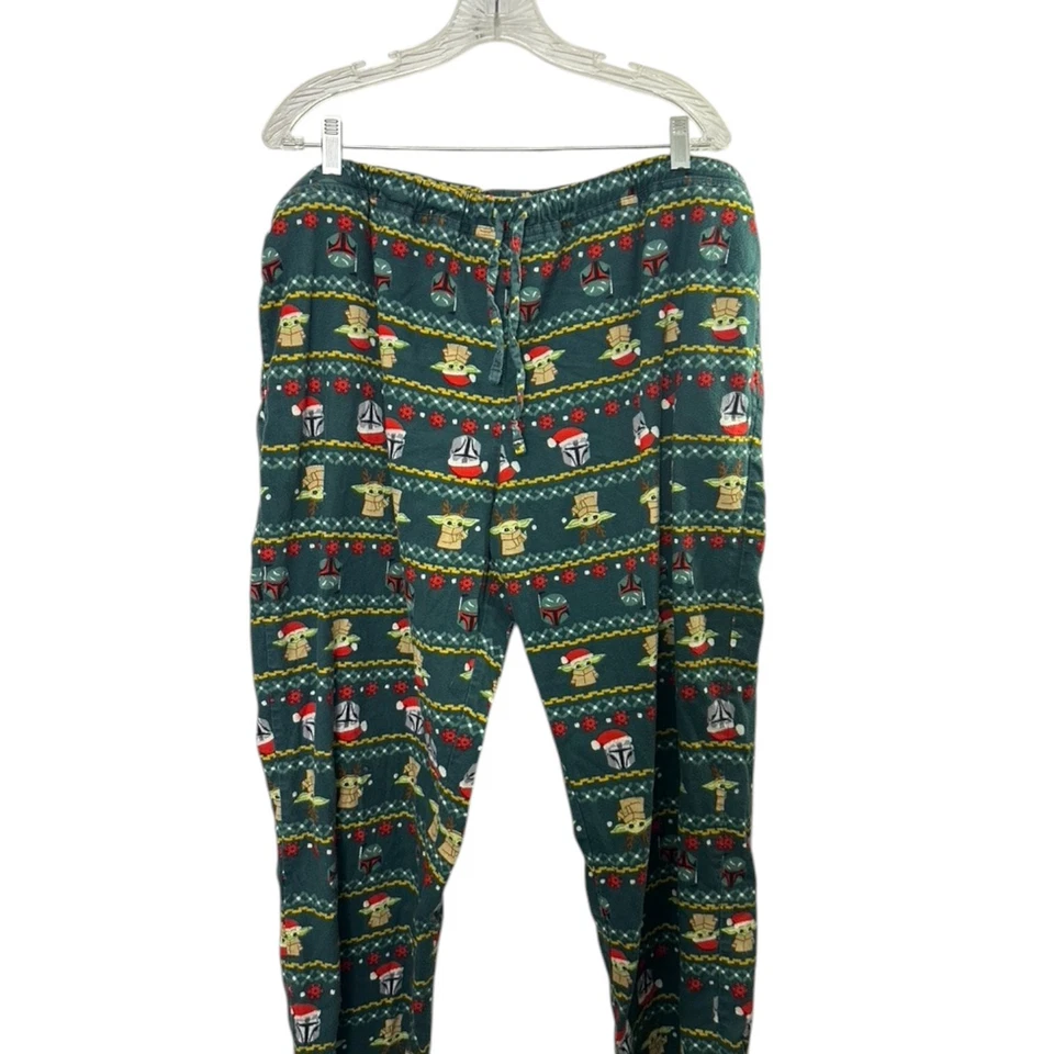 Hanna Andersson x Star Wars Green Christmas Baby Yoda Flannel Pajamas XXL - Image 2 of 4