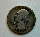 1936 Washington Silver Quarter Philadelphia