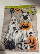 New Meadow Creek Halloween Flag. Trick Or Treat Dog Ghosts Bats Pumpkins Cat