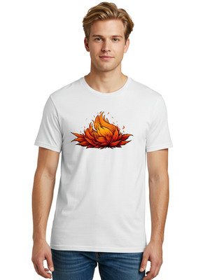 Flames-1 Mens Graphic Tee, 100% Cotton, Casual Summer Wear