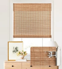 LazBlinds Bamboo Roman Shades 35W X 64H No Tools Required NwT Free Shipping