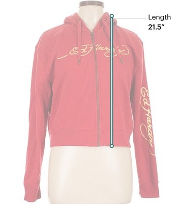 ED HARDY Vintage Dragon Zip Crop Hoodie Red Gold Graphic Y2K