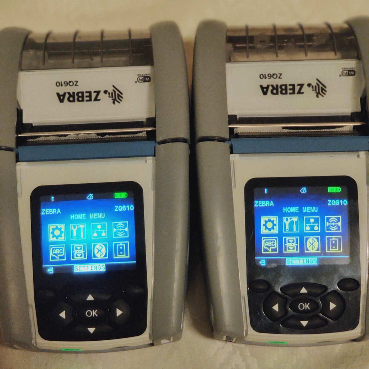Zebra ZQ610 Thermal Label Printers - with Batteries (Lot Of 2)