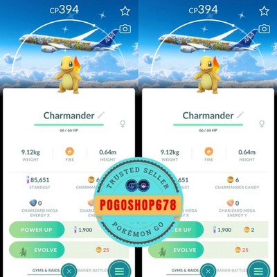 Pokémon Go - Shiny Charmander Red Pokemon Jet-Themed Background   Trade or P T C