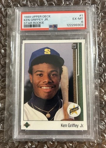 1989 Upper Deck - Star Rookie Ken Griffey Jr #1 (RC) PSA 6 EX MT