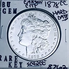 1878 CC BU GEM MORGAN SILVER DOLLAR UNC MS+++ U.S. MINT RARE KEY COIN 8762