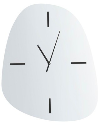Wanduhr Glas silber verspiegelt 54 x 45 cm asymmetrisch modernes Design Almansa