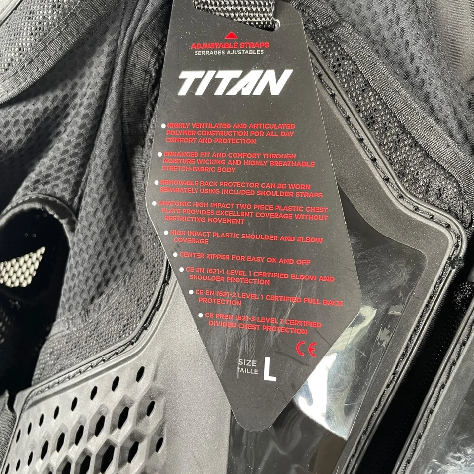 NUEVA Chaqueta Deportiva Fox Racing Titan Protector Corporal Para Hombres L Negra MX/ATV Foto 3 de 4