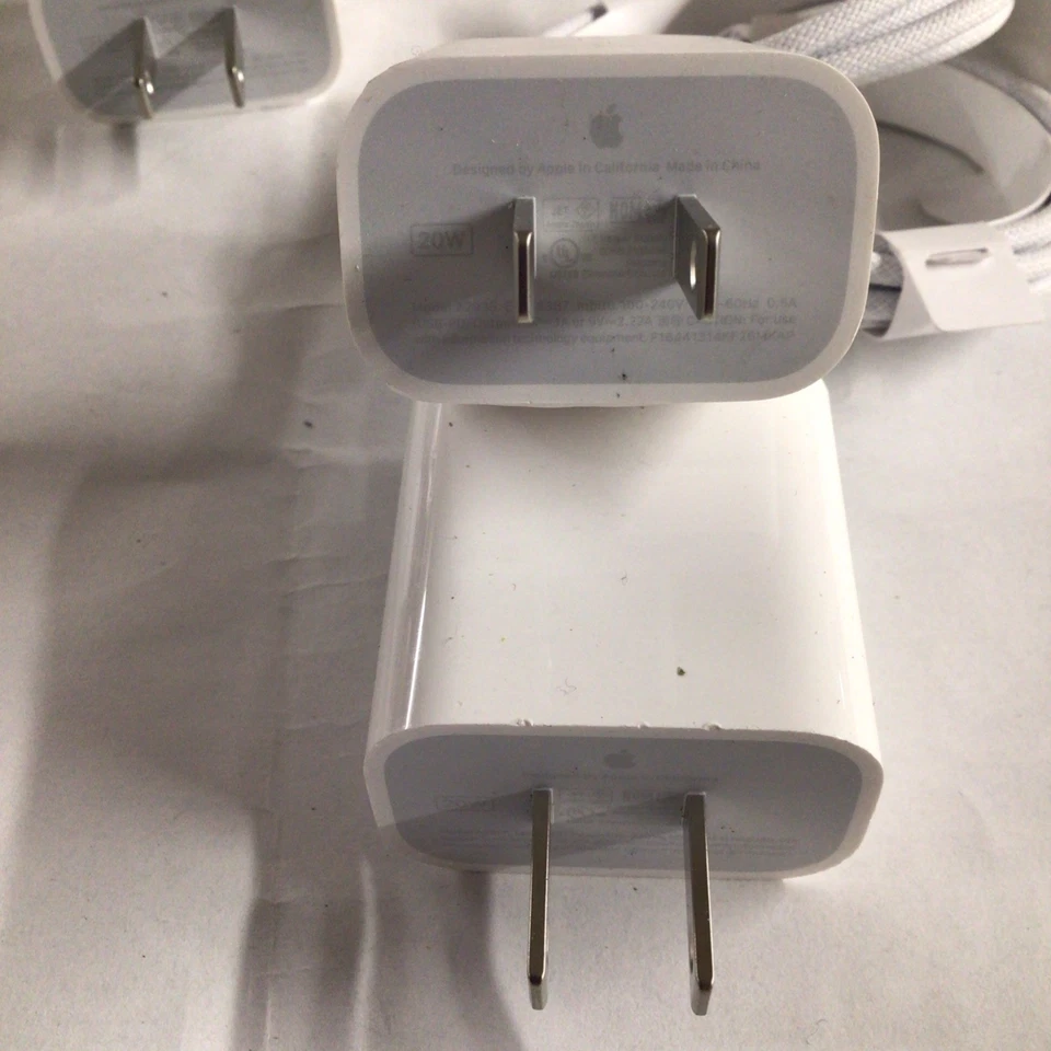 Лот из 5 Apple оригинальный USB-C USB-C 20 Вт зарядное устройство куб, для iPhone, Android - Изображение 2 из 2