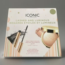 NIB ICONIC LONDON Lashed and Luminous 2 PC Makeup Gift Set