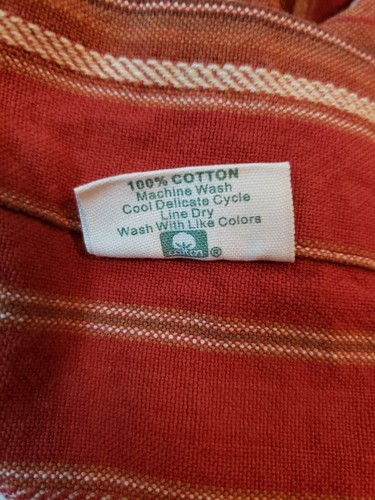 Park Designs Set Of 2 100% Cotton Curtains Striped Red Brown Beige 66x33 - Picture 6 of 6