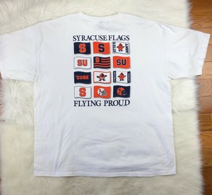 Syracuse-Orange-NCAA-Football-Men-039-s-Short-Sleeve-T-Shirt-White-2XL
