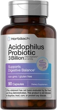 Horbäach Acidophilus Probiotic, Digestive Health, 3 Billion CFU, 90 Capsules