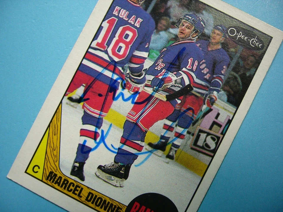 1987/88 O-PEE-CHEE NHL HOCKEY CARD #129 MARCEL DIONNE EXNM NM AUTO AUTOGRAPH OPC - Image 3 of 3