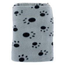 Junipers Paw Print Pet Ultra-Soft Fleece Blanket, 39 in x 27 in, Gray