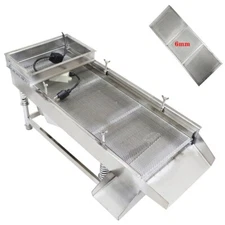 6mm Single Layer Linear Vibrating Screen Industry Straight Sifter Shake 110V 80W