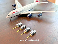 1:400 Model Airport Accessories - 4 Piece "Wide-Body" Pushback TUG Set (White)