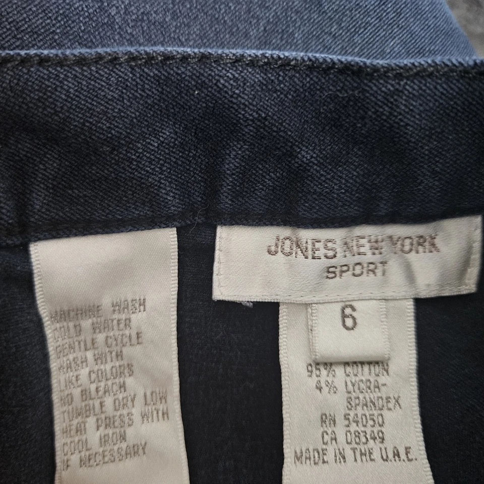 Pantalones de mezclilla para mujer JONES NEW YORK azul marino cintura alta talla 6 Foto 4 de 4