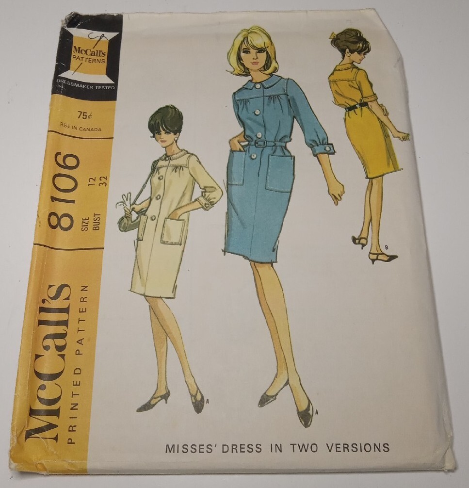趣味 McCall's  Catalog 1965 McCall's 1965 Dress Sew Pattern Size 12 Bust 32 | eBay