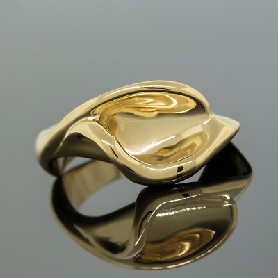 Tiffany Elsa Peretti Calla Lily Flower Ring Size Vintage 18K