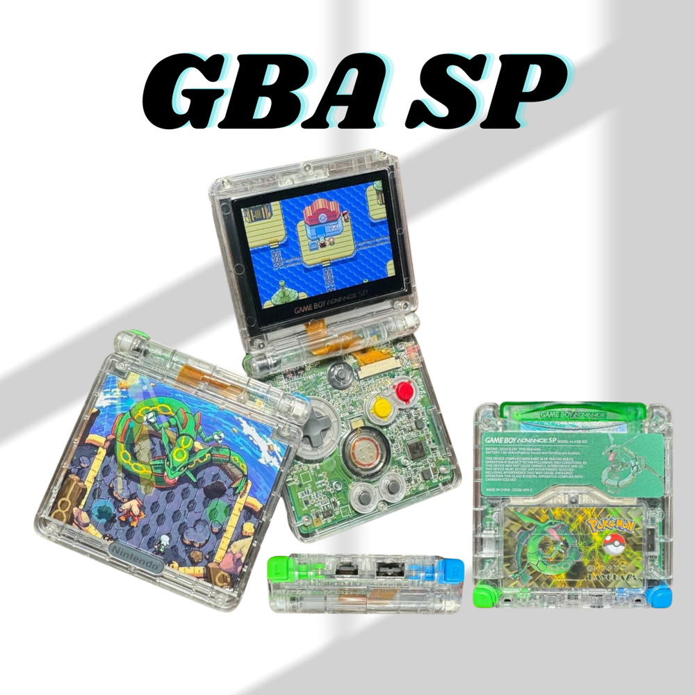 Gameboy Advance SP Crystal Clear • DIY Custom Rayquaza Theme GBA SP Premium Set