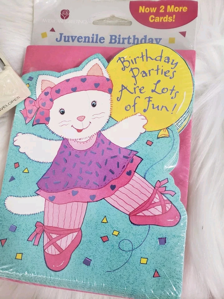 NEW Vintage Birthday Party Invitation LOT Ballerina Ballet Dance THANK YOU lot - Image 3 of 4