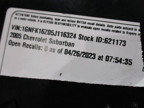 ➡ 2005 SUBURBAN SPEEDOMETER DISPLAY INSTRUMENT CLUSTER GAUGES PANEL ODOMETER - Picture 16 of 18