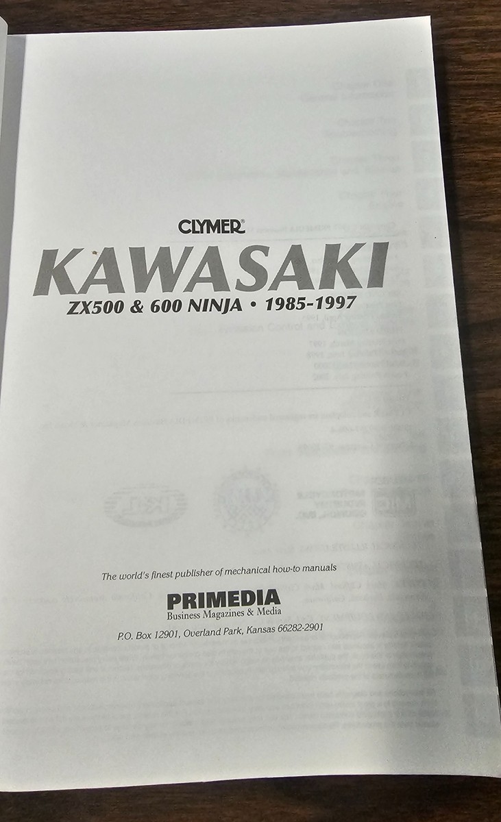 Maintenance & Service Repair Shop Manual Kawasaki Ninja 500 ZX 600