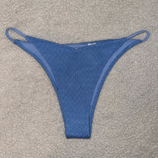 Hollister Women  s Dreamy Blue Crochet Bikini Bottom Size Large NWOT
