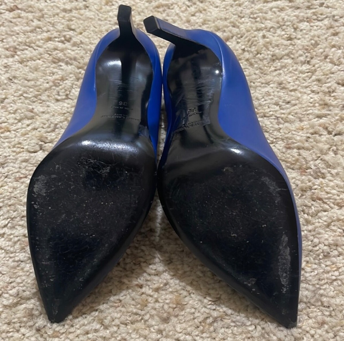 Electric Blue Zoe Pumps in crepe de chine from SAINT LAURENT View 6