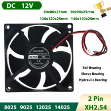 DC 12V Cooling Fan Mini Silent Brushless Fan 8025 9025 12025 14025 Computer Case