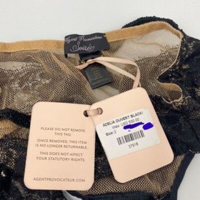 Agent Provocateur Adelia SOIREE Black Gold Ouvert Brief AP2 Small NWT $530
