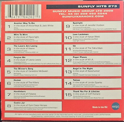 SF273      SUNFLY KARAOKE CDG VERY RARE, NOT SOLD IN THE USA  LOT UK