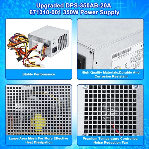 DPS-350AB-20A 350W Power Supply Fits HP ProLiant ML310e 671310-001 DPS-350AB-20 - Afbeelding 4 van 6
