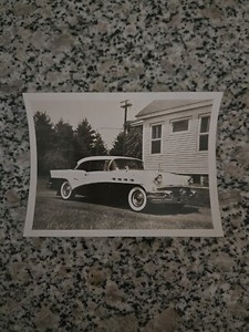 56' Buick Century 4 1/4 " × 4 1/4 Black & White Photo
