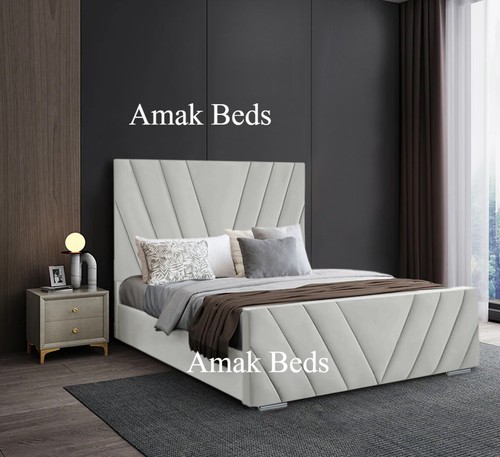 Designer Plush Velvet Sunrise Bed With/Without Ottoman Gaslift Storage. - Picture 6 of 13