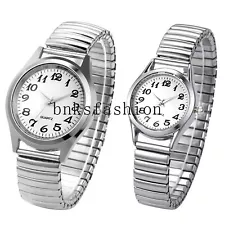 Women Easy to Read Watch, Large Dial Watch with Elastic Strap Quartz Wristwatch