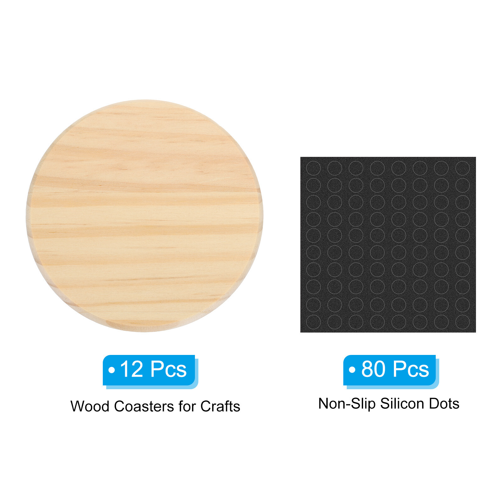 0.4"x4" Unfinished Wooden Coasters, 12pcs Round Wood Coasters with Dots, Style 1 eBay