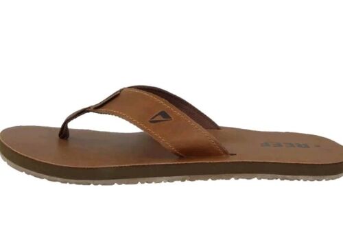 Reef Men's Leather Smoothy Flip Flops Thong NEW Size 12 UK Brown BNWT Small - Picture 5 of 5
