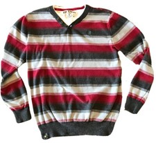 XL Epic Threads Boy's Layered Look Gray Red Striped Sweater