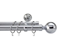 Designer Metal Double Extendable Curtain Pole Rail Rod 19/19mm Eyelet Or Rings